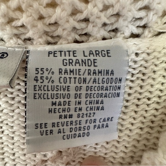 Cottagecore Cardigan Sweater Embroidered Beaded Women PETITE LARGE Pearls Floral - Picture 10 of 14